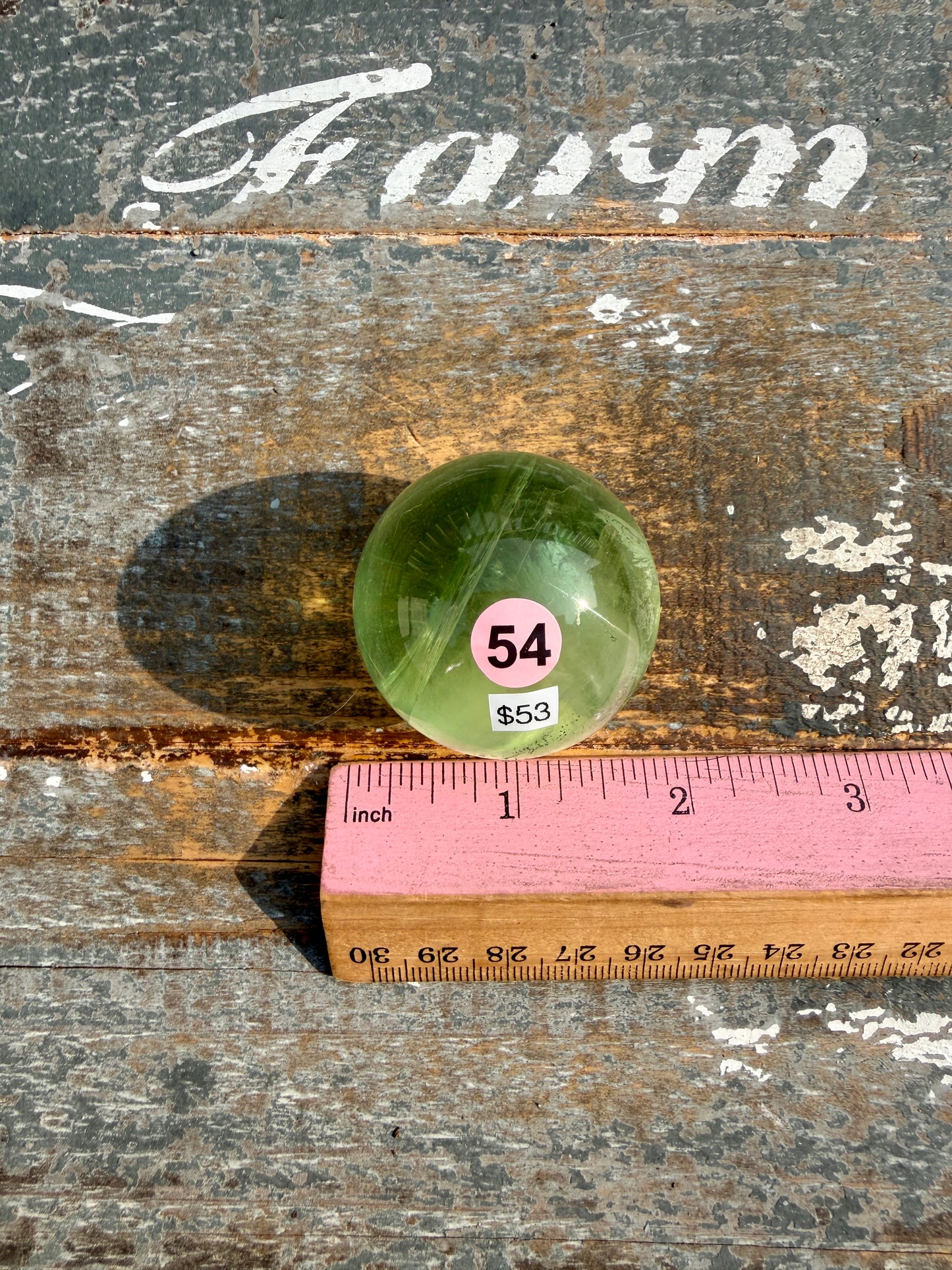 Gorgeous Lime Green Fluorite Sphere | Opt 54