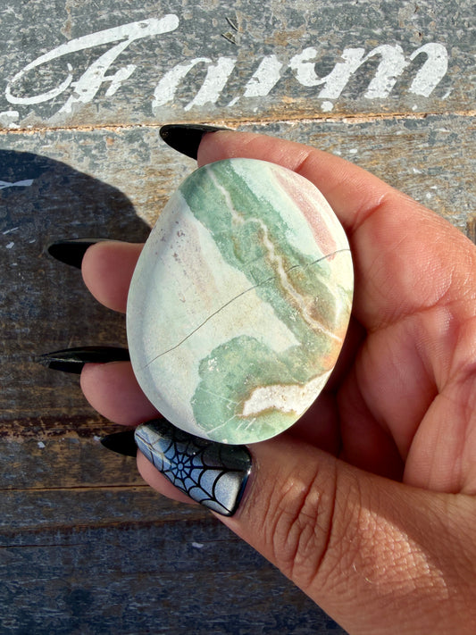 Pastel Unicorn Jasper Palm Stone | India | Opt 15