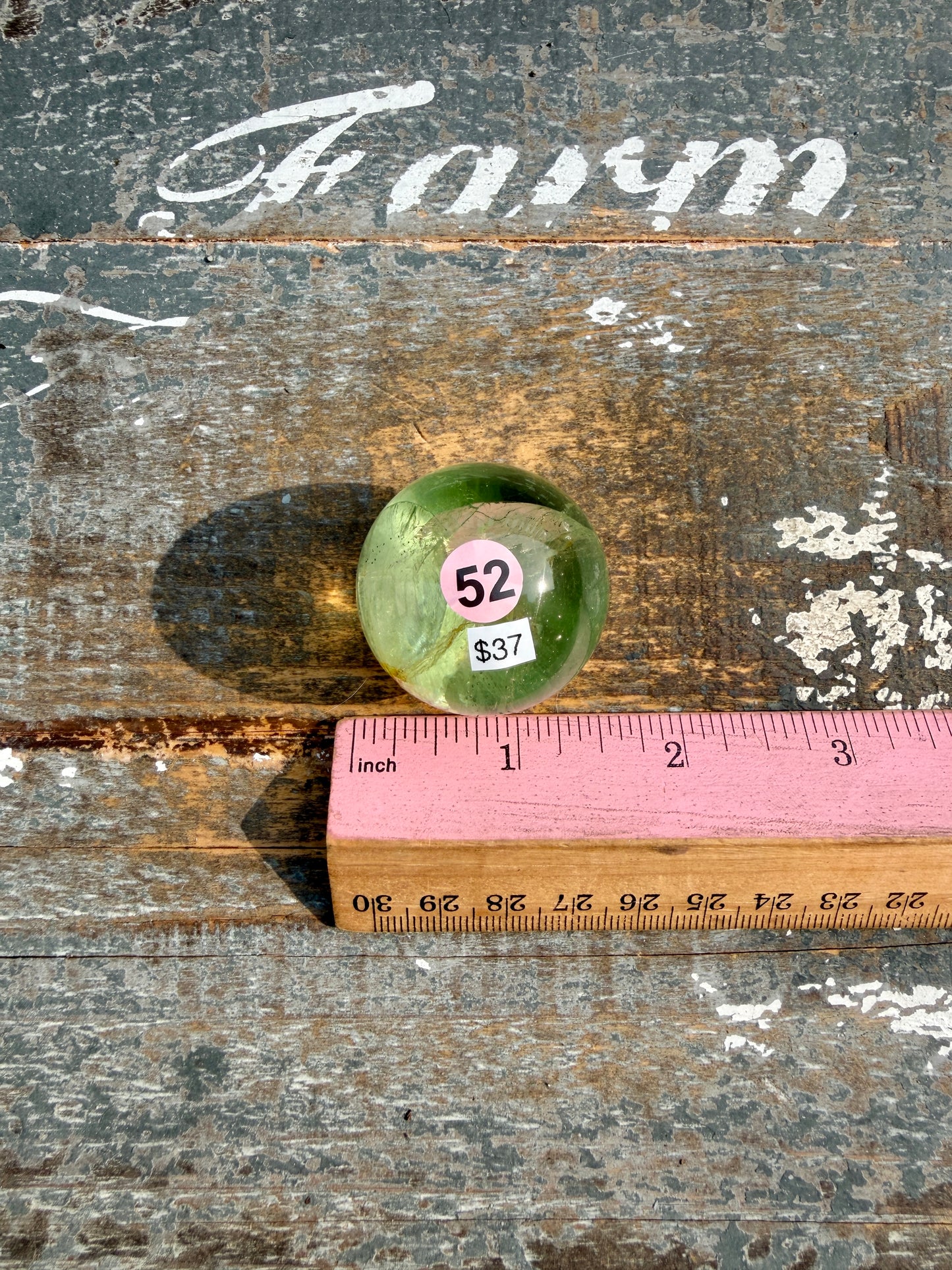 Gorgeous Lime Green Fluorite Sphere | Opt 52 *PYRITE INCLUSIONS