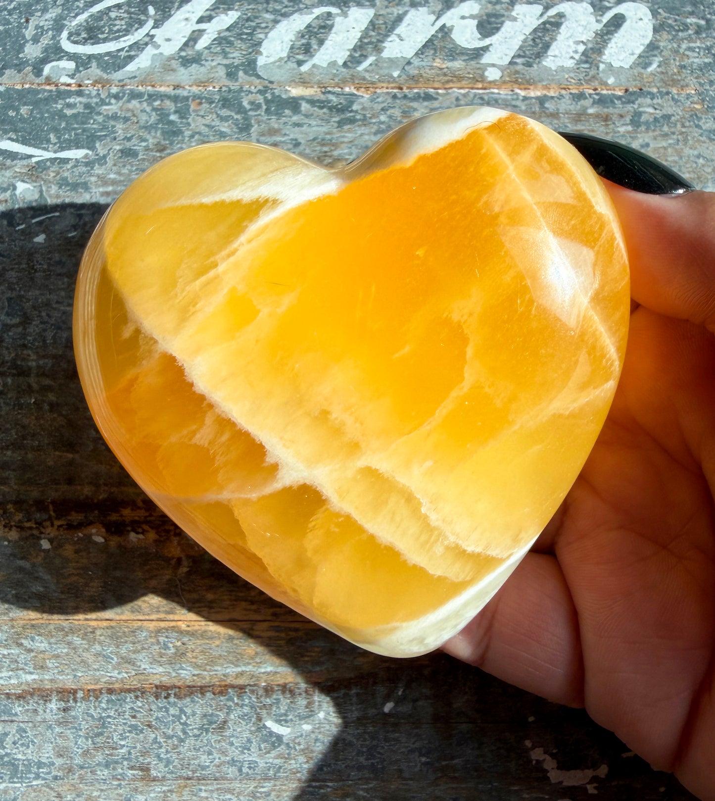Gorgeous Honeycomb Calcite Large Heart from Utah | Opt B