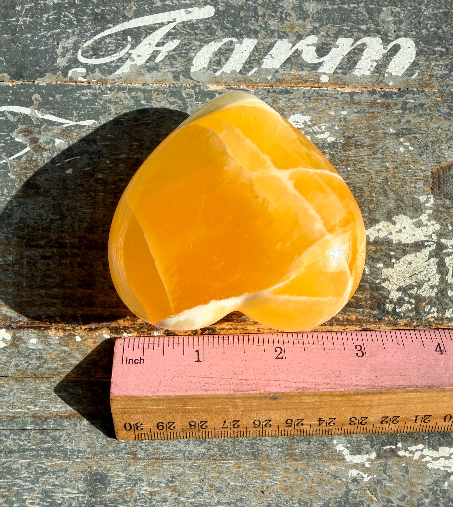 Gorgeous Honeycomb Calcite Large Heart from Utah | Opt B