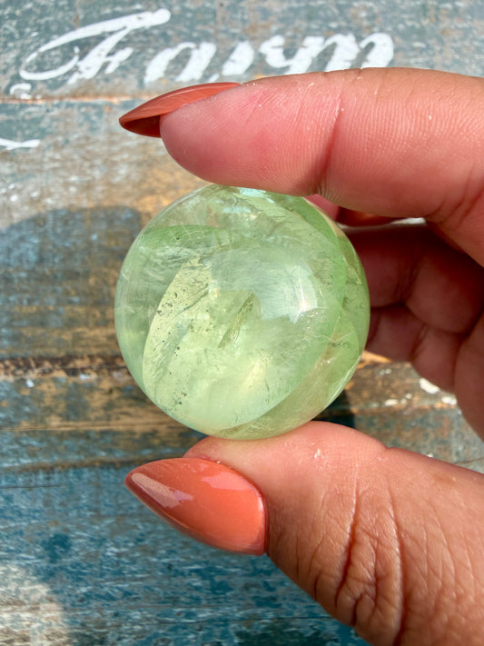Gorgeous Lime Green Fluorite Sphere | Opt 51 *PYRITE INCLUSIONS