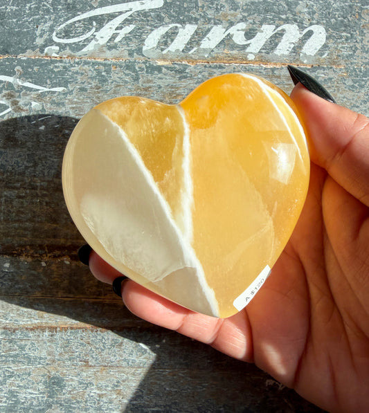 Gorgeous Honeycomb Calcite Large Heart from Utah | Opt A