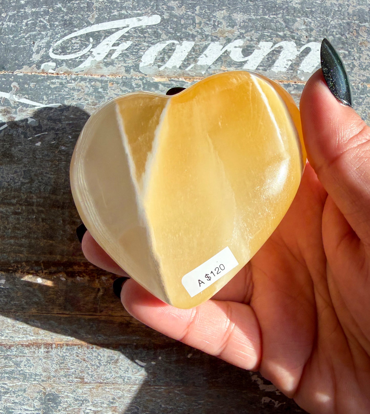 Gorgeous Honeycomb Calcite Large Heart from Utah | Opt A