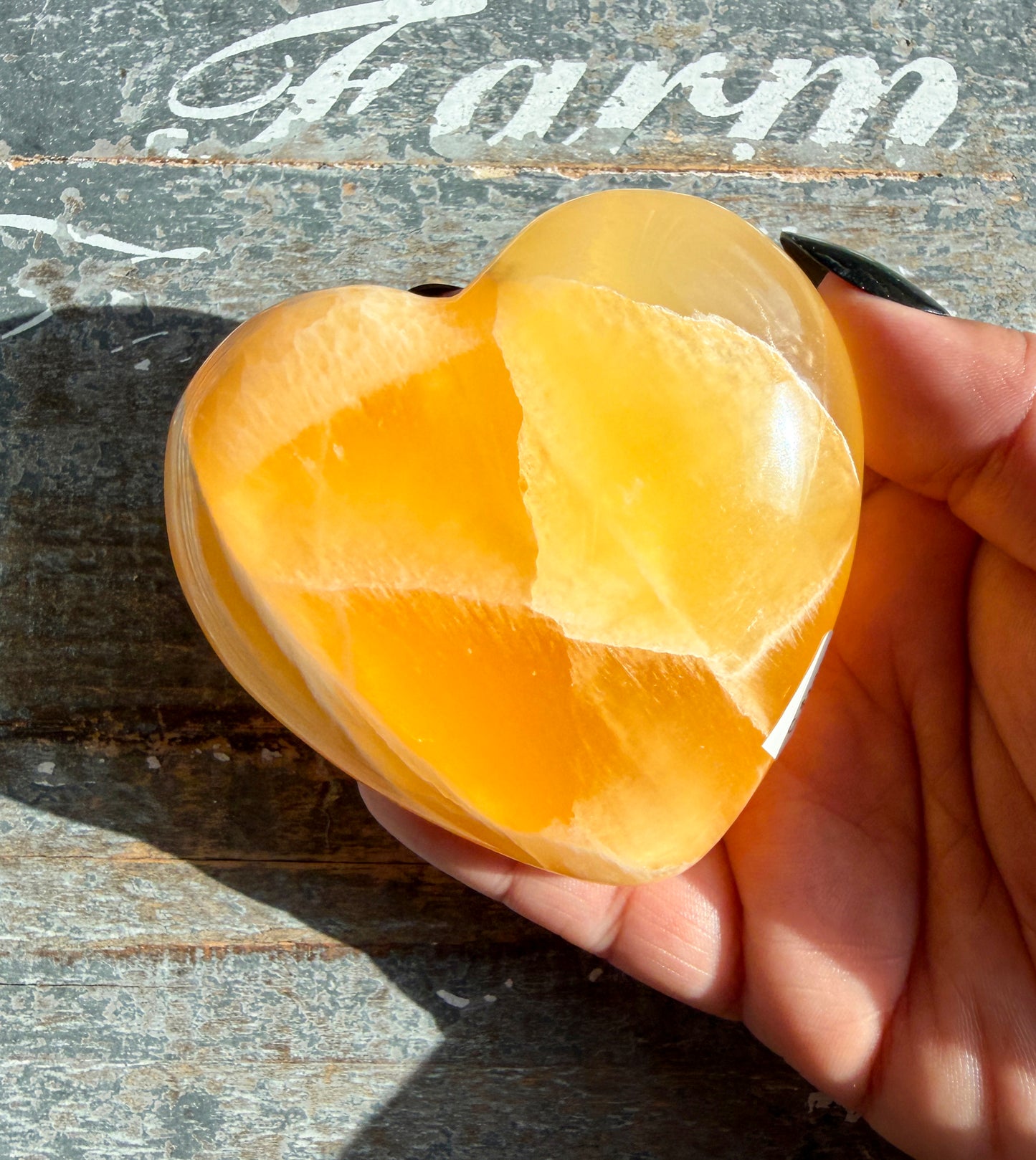 Gorgeous Honeycomb Calcite Large Heart from Utah | Opt C