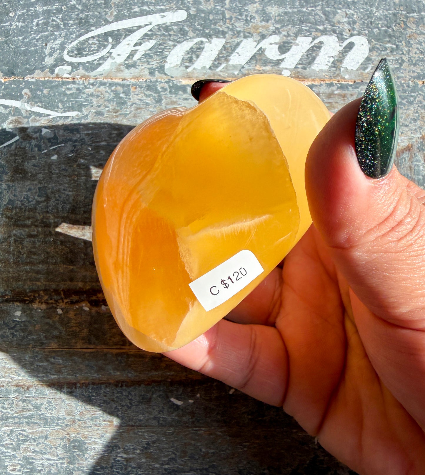 Gorgeous Honeycomb Calcite Large Heart from Utah | Opt C