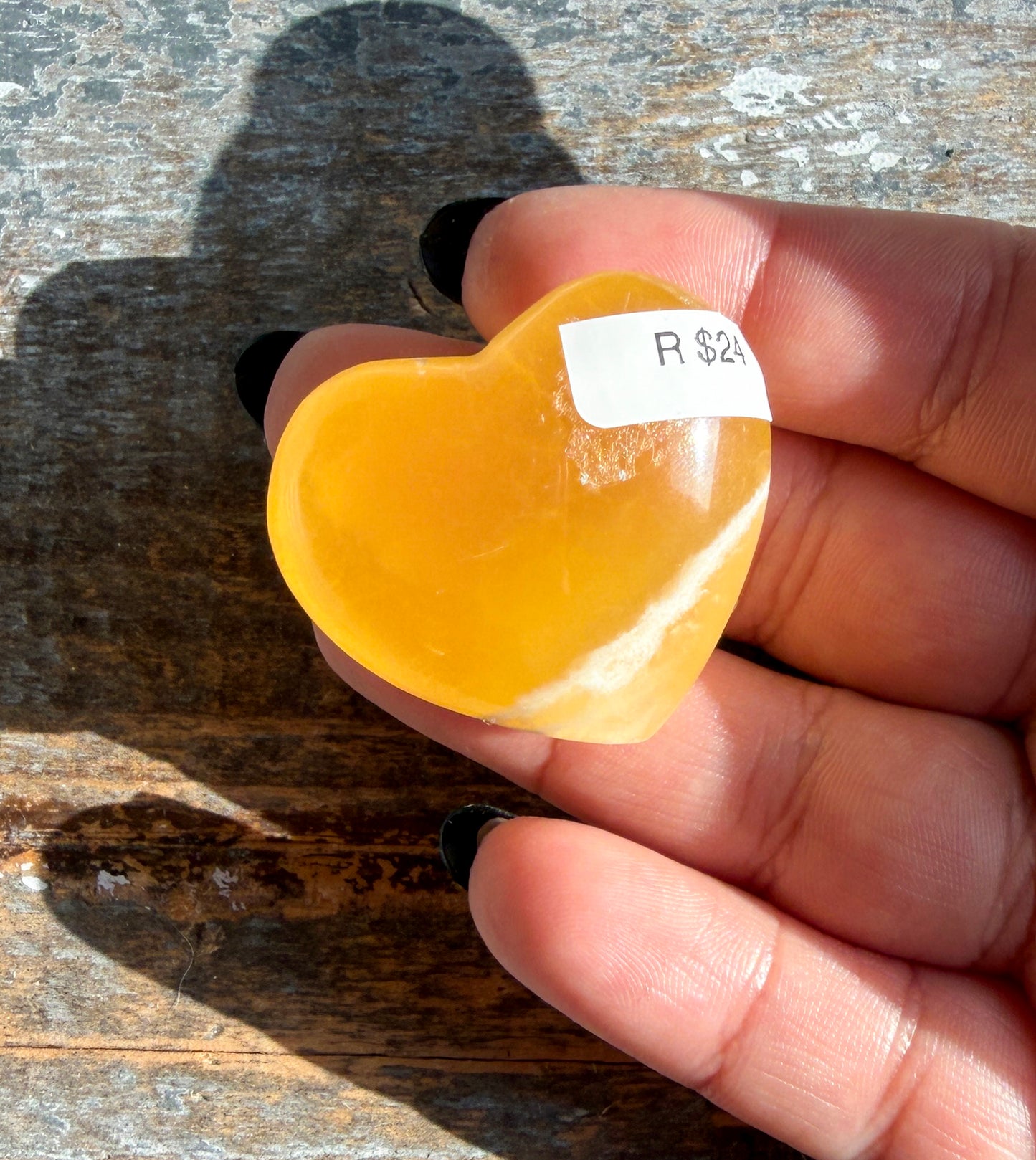 Gorgeous Honeycomb Calcite Large Heart from Utah | Opt R