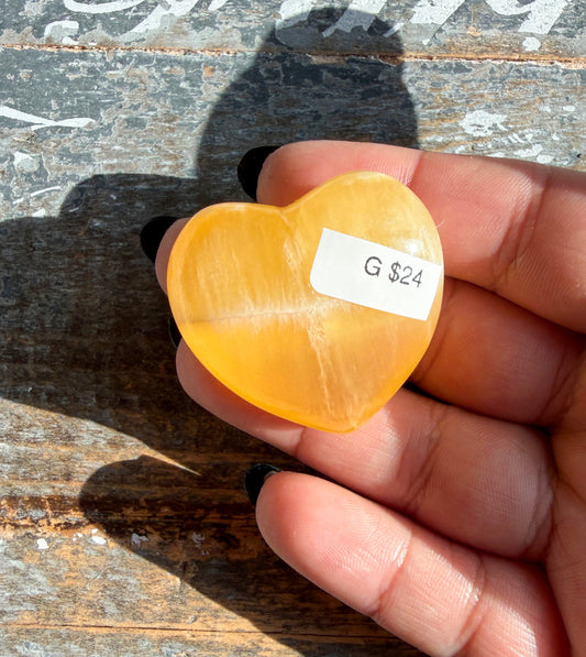 Gorgeous Honeycomb Calcite Large Heart from Utah | Opt G