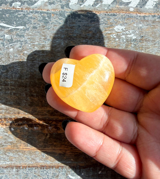 Gorgeous Honeycomb Calcite Large Heart from Utah | Opt F
