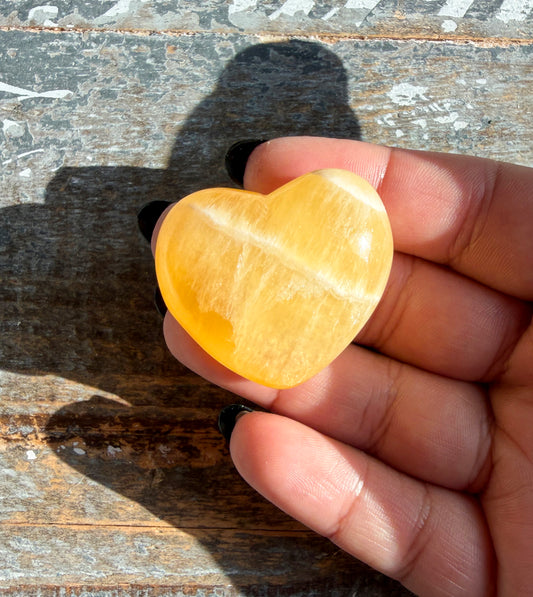 Gorgeous Honeycomb Calcite Large Heart from Utah | Opt F