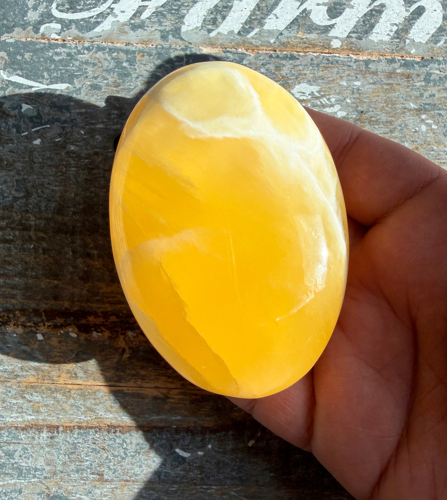 Gorgeous Honeycomb Calcite Large Palm Stone from Utah | Opt A
