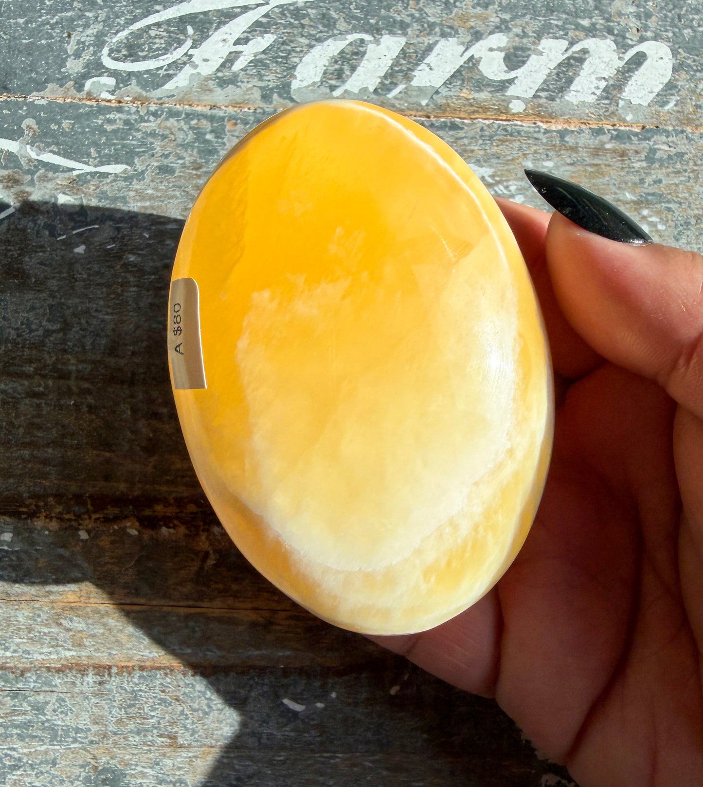 Gorgeous Honeycomb Calcite Large Palm Stone from Utah | Opt A