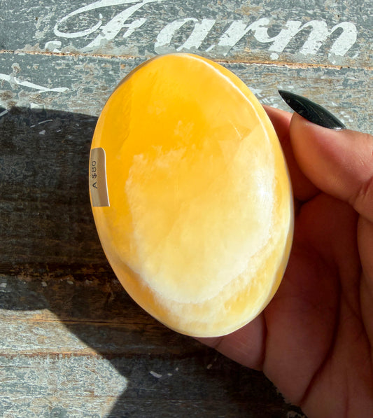 Gorgeous Honeycomb Calcite Large Palm Stone from Utah | Opt A