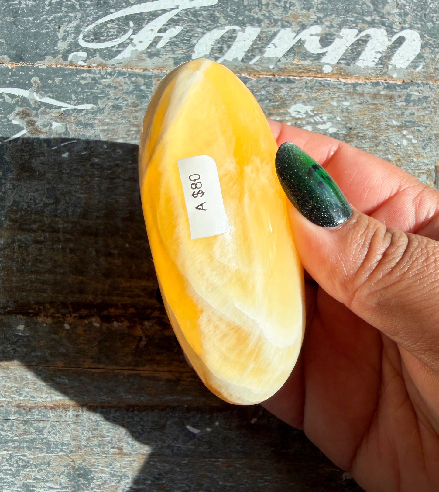 Gorgeous Honeycomb Calcite Large Palm Stone from Utah | Opt A