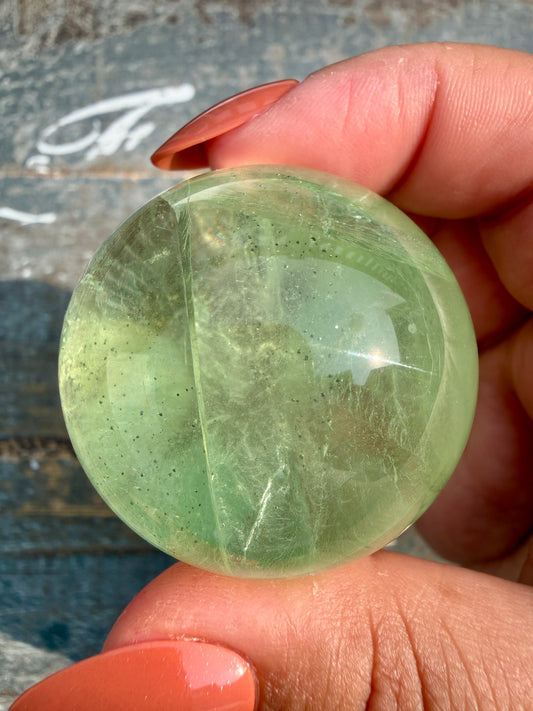Gorgeous Lime Green Fluorite Sphere | Opt 57 *PYRITE INCLUSIONS
