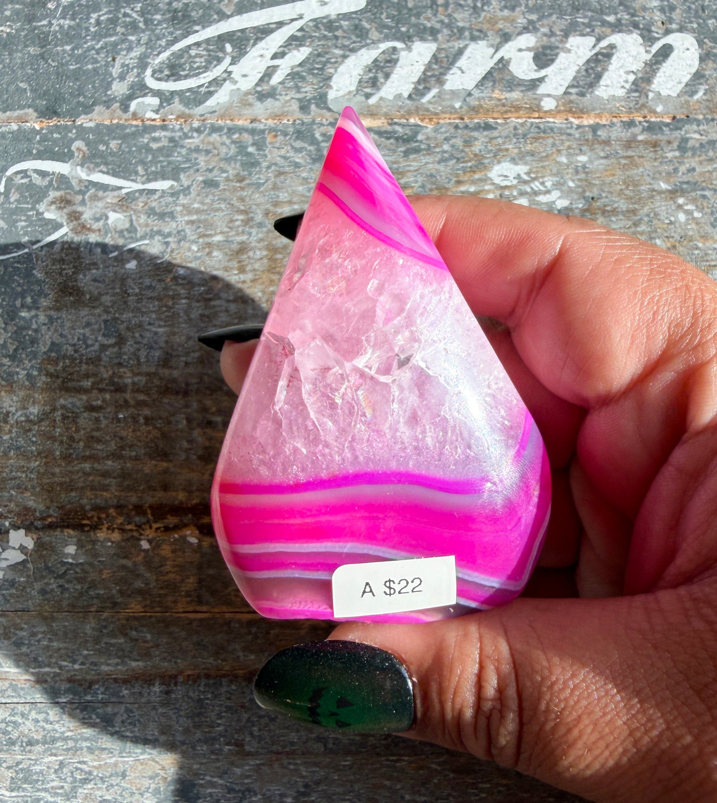 Gorgeous Dyed Pink Agate Flame | Opt A
