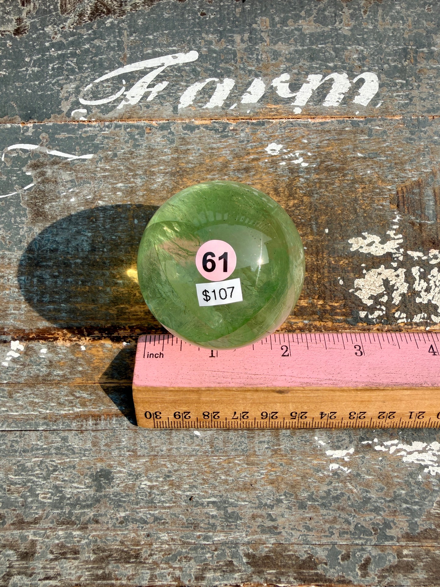 Gorgeous Lime Green Fluorite Sphere | Opt 61 *PYRITE INCLUSIONS