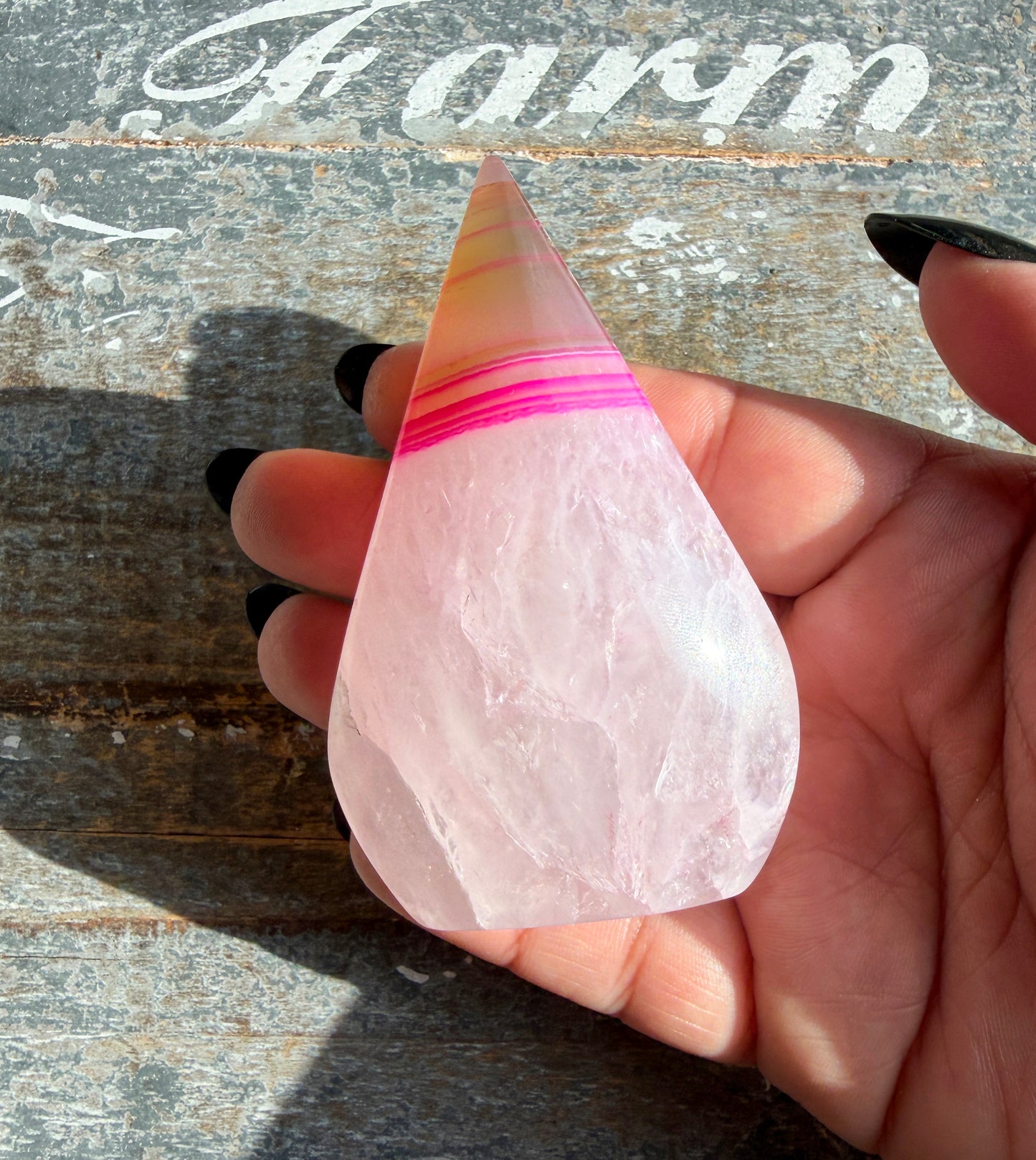 Gorgeous Dyed Pink Agate Flame | Opt C