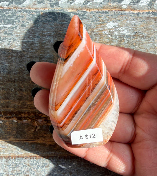 Gorgeous Banded Carnelian Flame | Opt A
