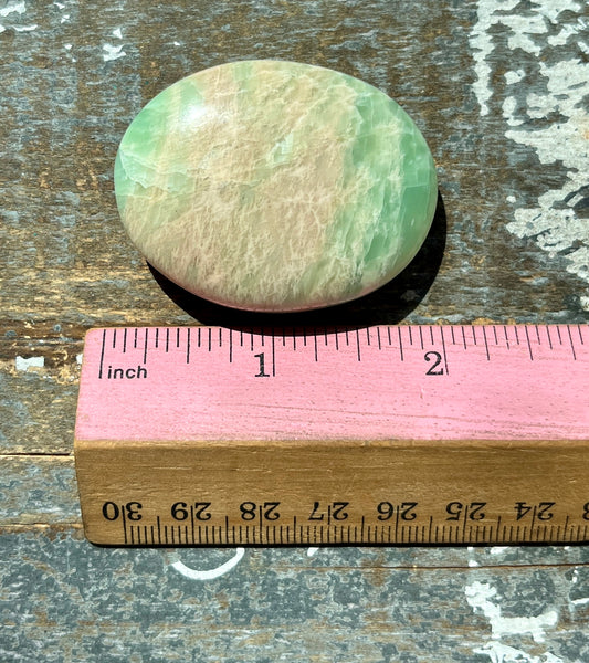 Rare Green Parrot Moonstone Palm Stone from India *Tucson Gem Show Exclusive*