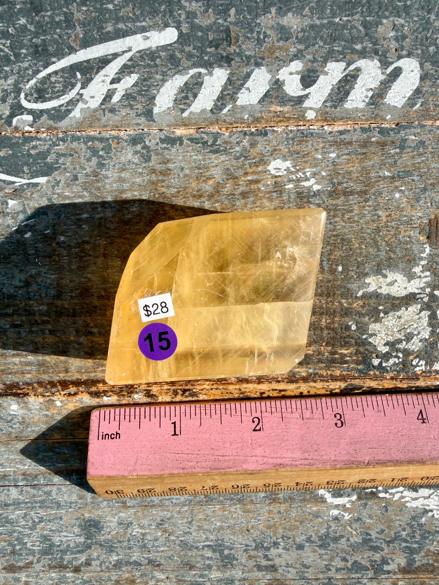 Gorgeous Honey Optical Calcite Freeform | India | Opt 15