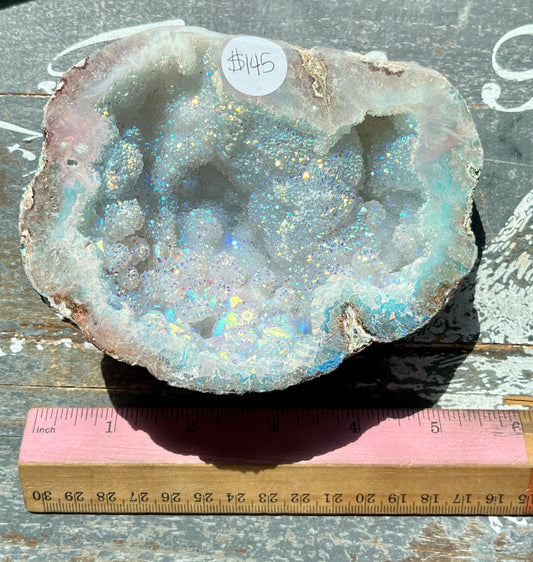 Gorgeous Aura Druzy Agate Geode