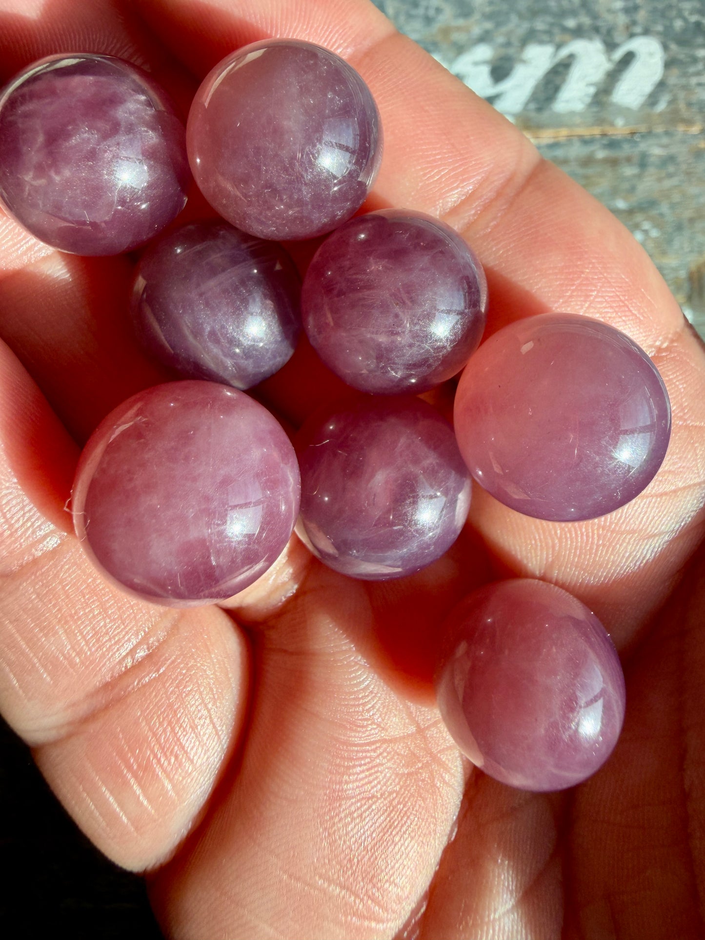 One (1) Dark Purple Rose Quartz Mini Sphere