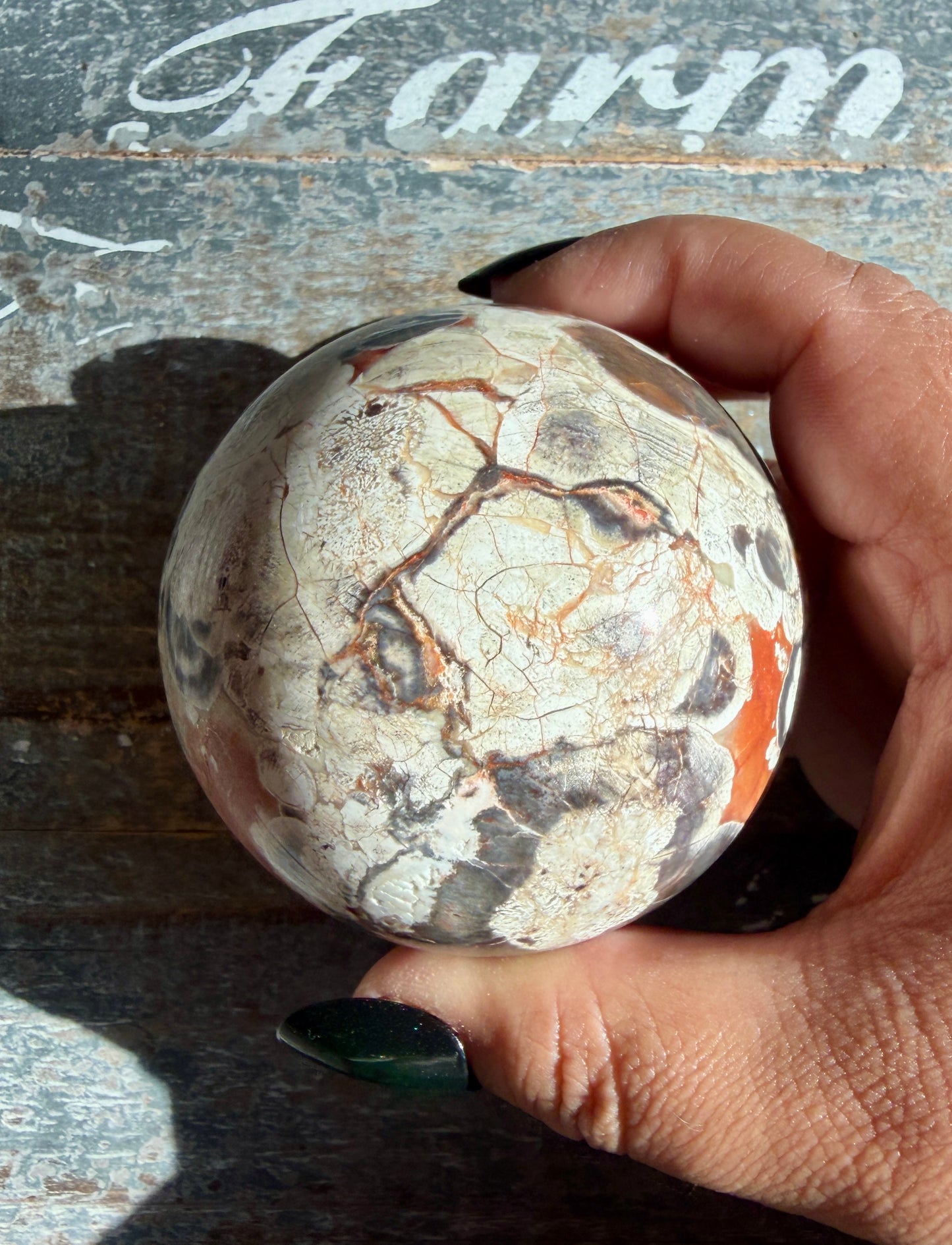 Gorgeous Money Agate (Rhyolite) Sphere | Opt H