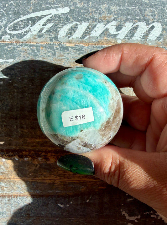 Gorgeous Amazonite with Smoky Quartz & Lepidolite Sphere | Opt E