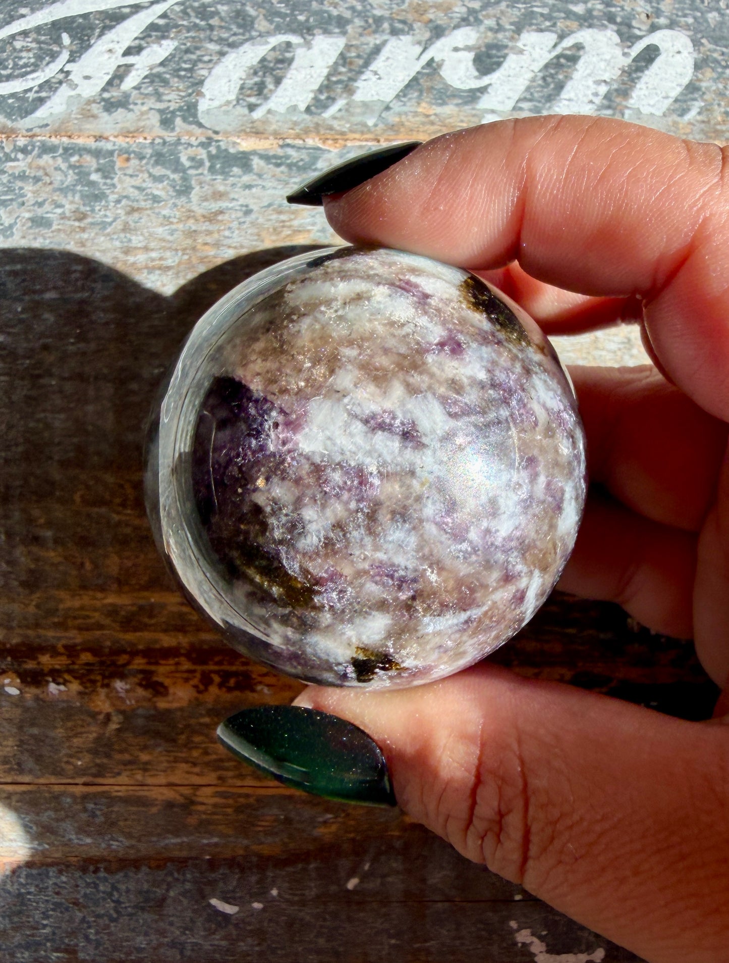 Gorgeous Amazonite with Smoky Quartz & Lepidolite Sphere | Opt D