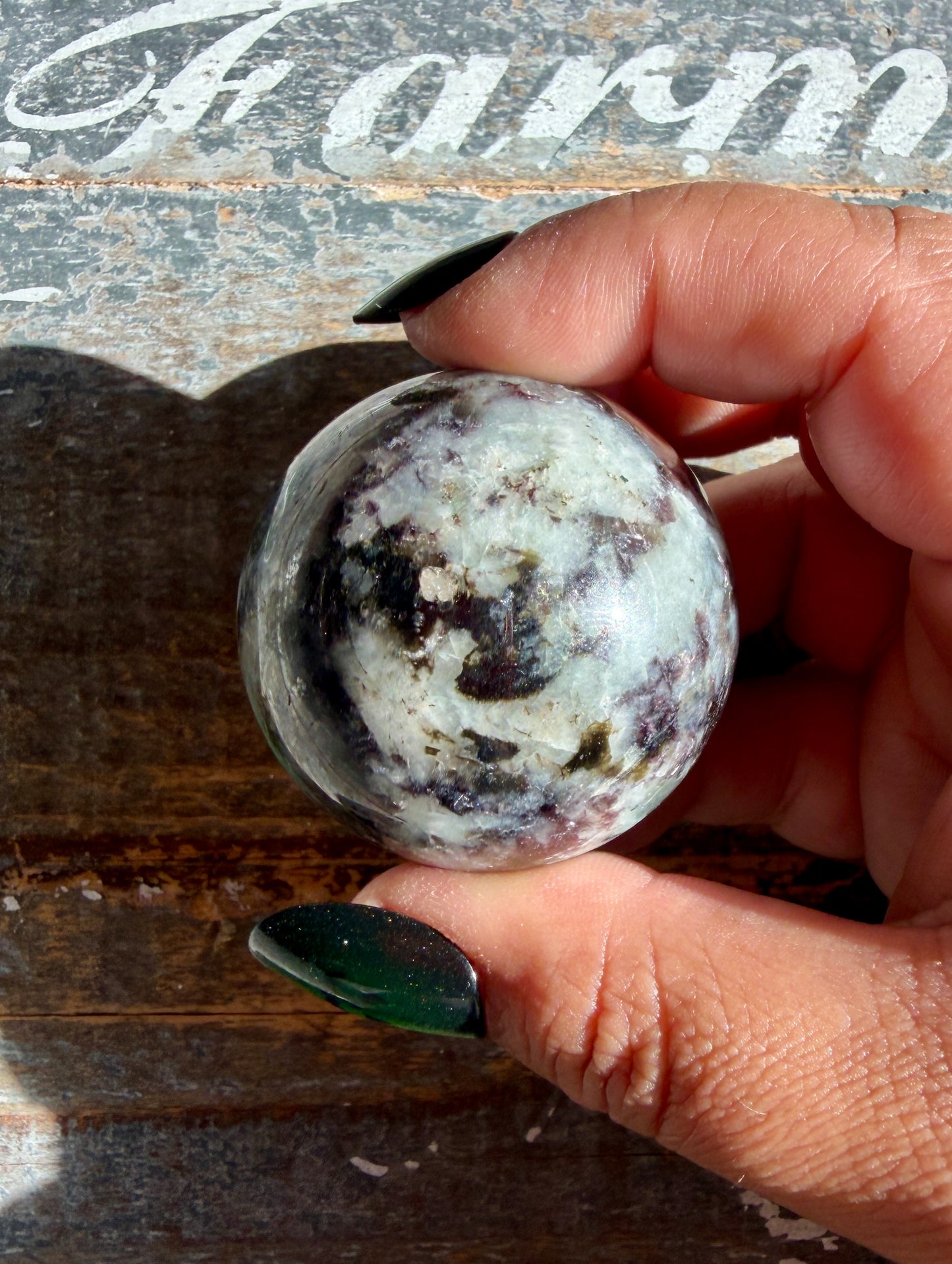 Gorgeous Amazonite with Smoky Quartz & Lepidolite Sphere | Opt B