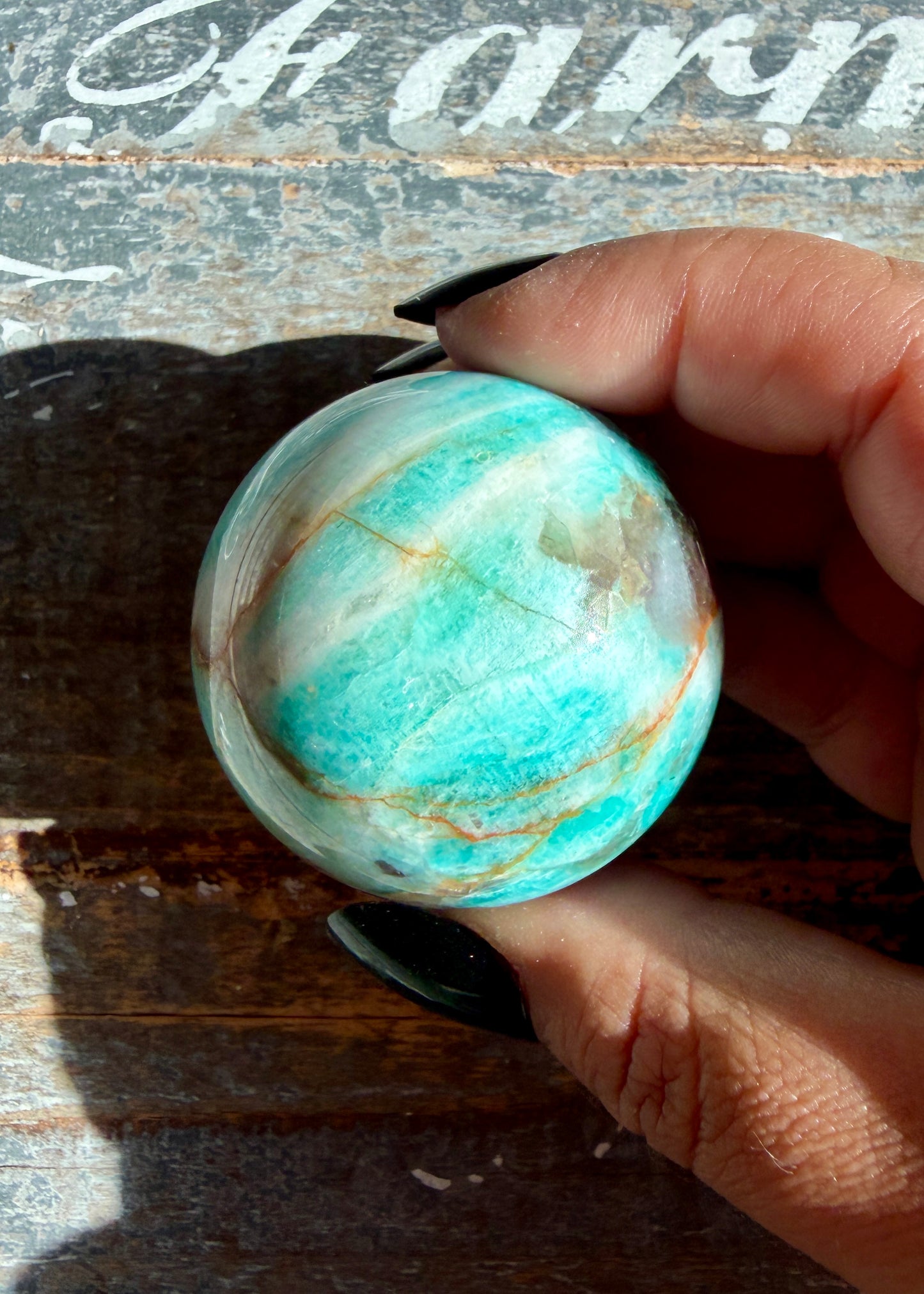 Gorgeous Amazonite with Smoky Quartz & Lepidolite Sphere | Opt C