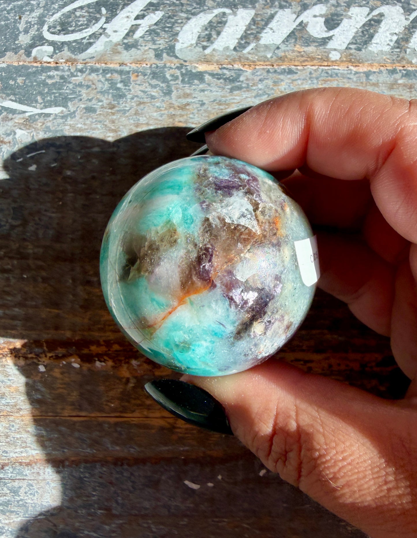 Gorgeous Amazonite with Smoky Quartz & Lepidolite Sphere | Opt C