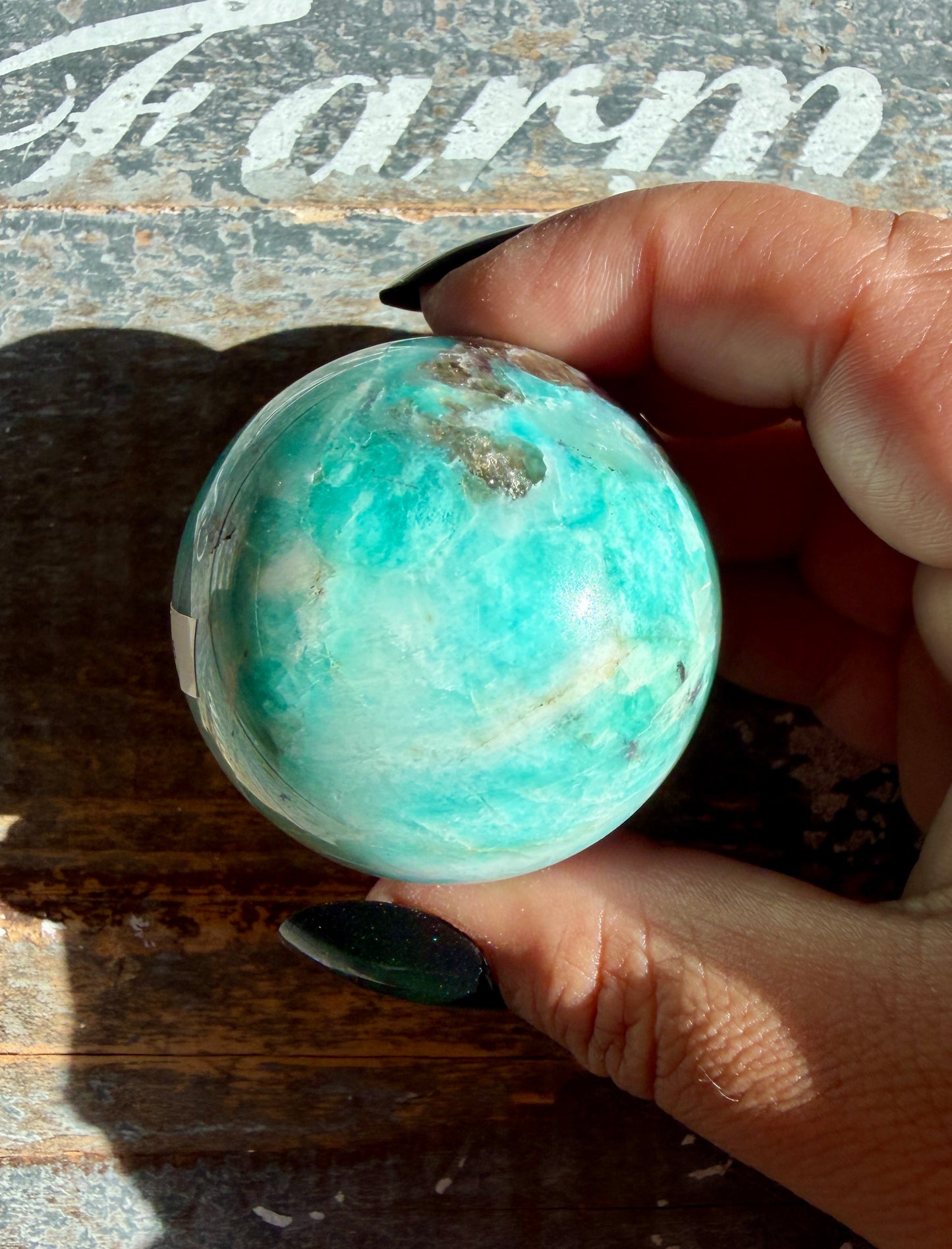 Gorgeous Amazonite with Smoky Quartz & Lepidolite Sphere | Opt A