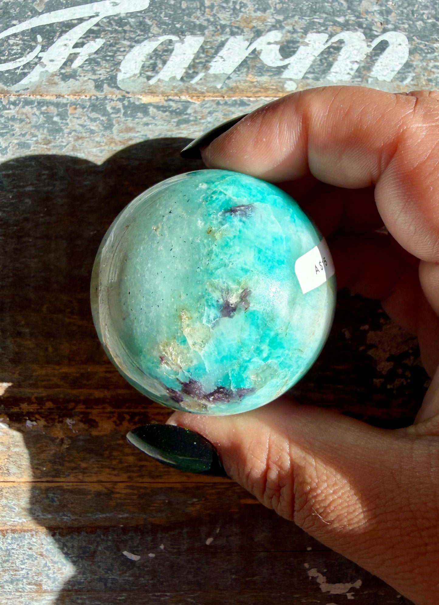 Gorgeous Amazonite with Smoky Quartz & Lepidolite Sphere | Opt A