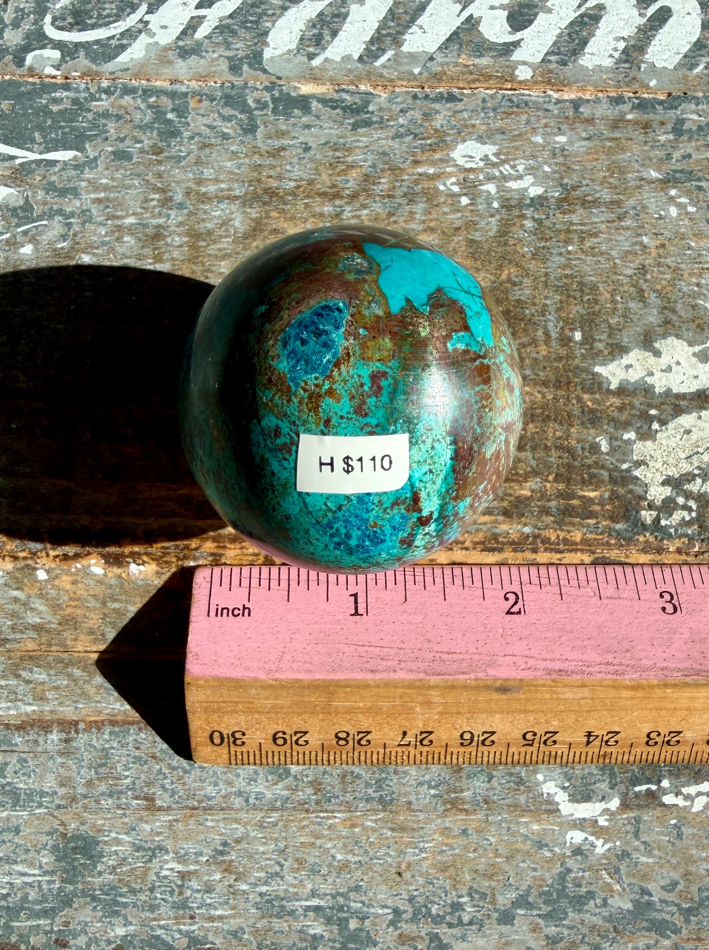 Gorgeous Chrysocolla with Azurite & Malachite Sphere from Peru | Opt H