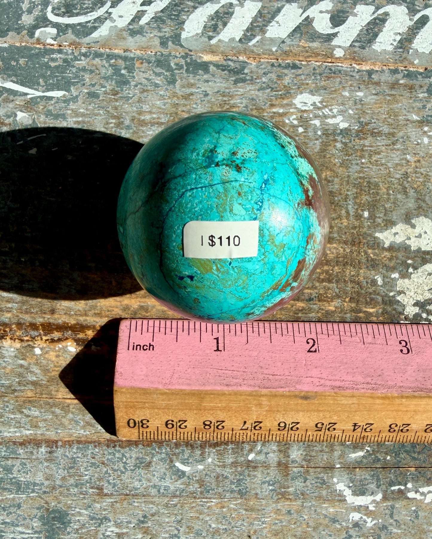 Gorgeous Chrysocolla with Azurite & Malachite Sphere from Peru | Opt I