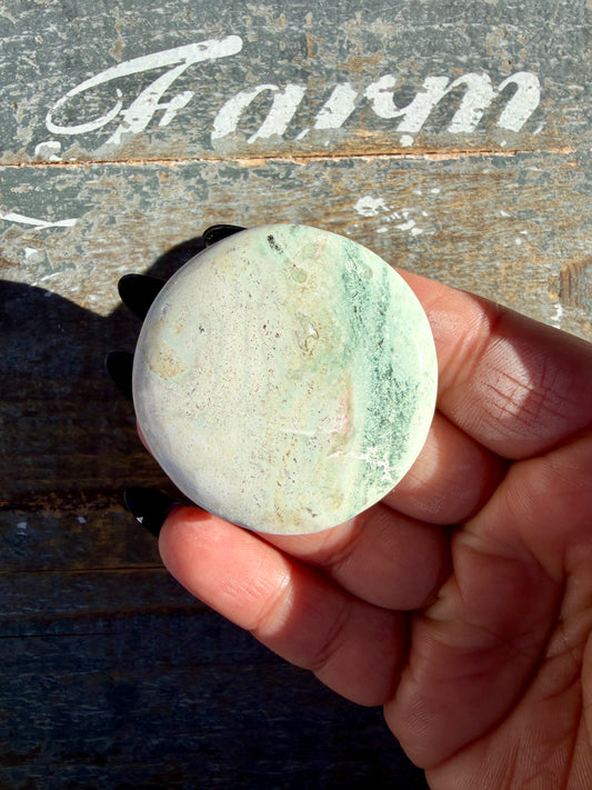 Colorful Unicorn Jasper Medallion | India | Opt 41