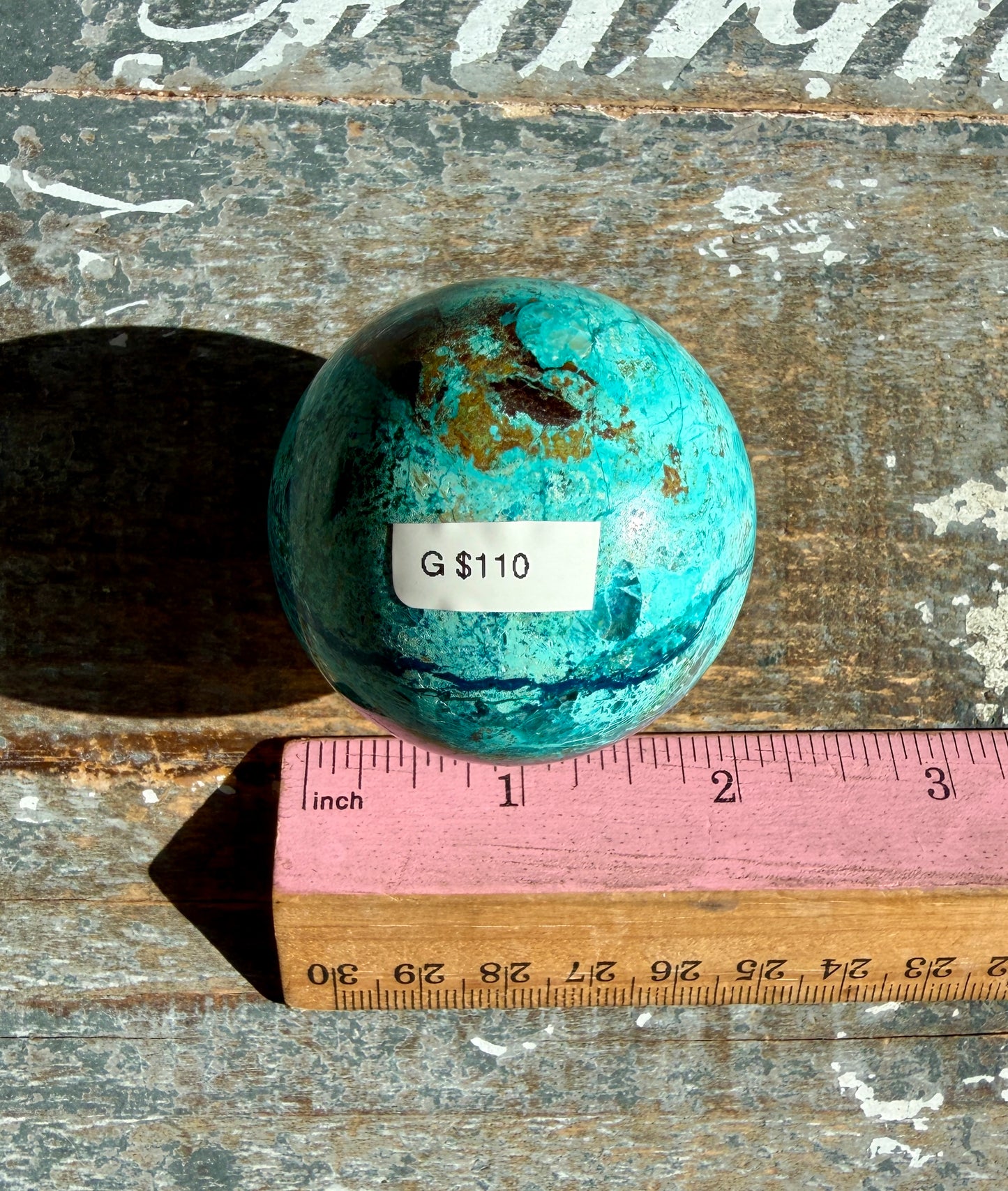 Gorgeous Chrysocolla with Azurite & Malachite Sphere from Peru | Opt G