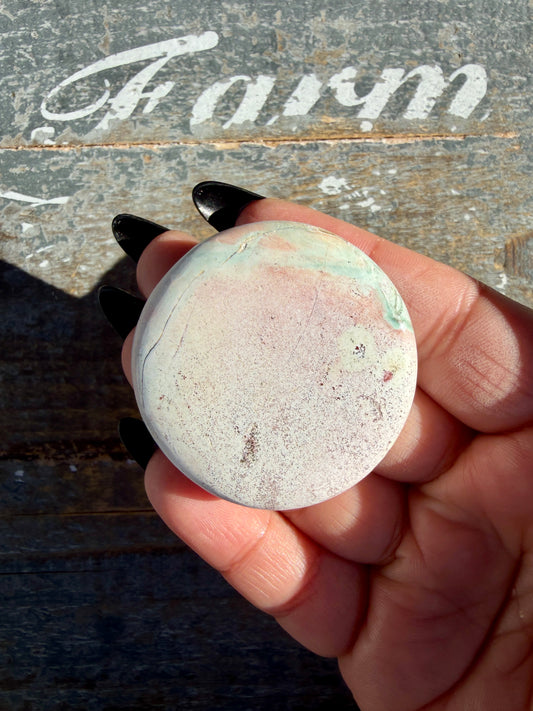 Colorful Unicorn Jasper Medallion | India | Opt 37