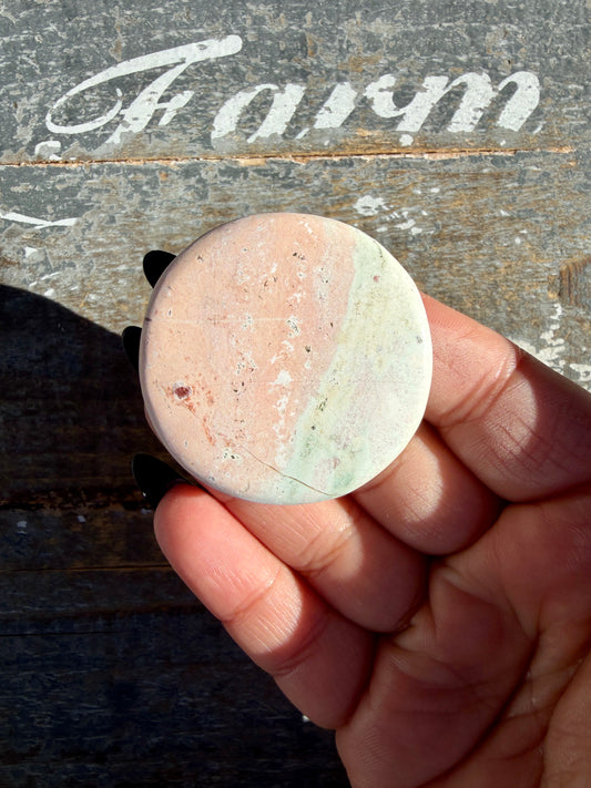 Colorful Unicorn Jasper Medallion | India | Opt 46