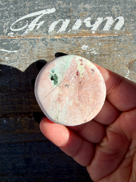 Colorful Unicorn Jasper Medallion | India | Opt 29
