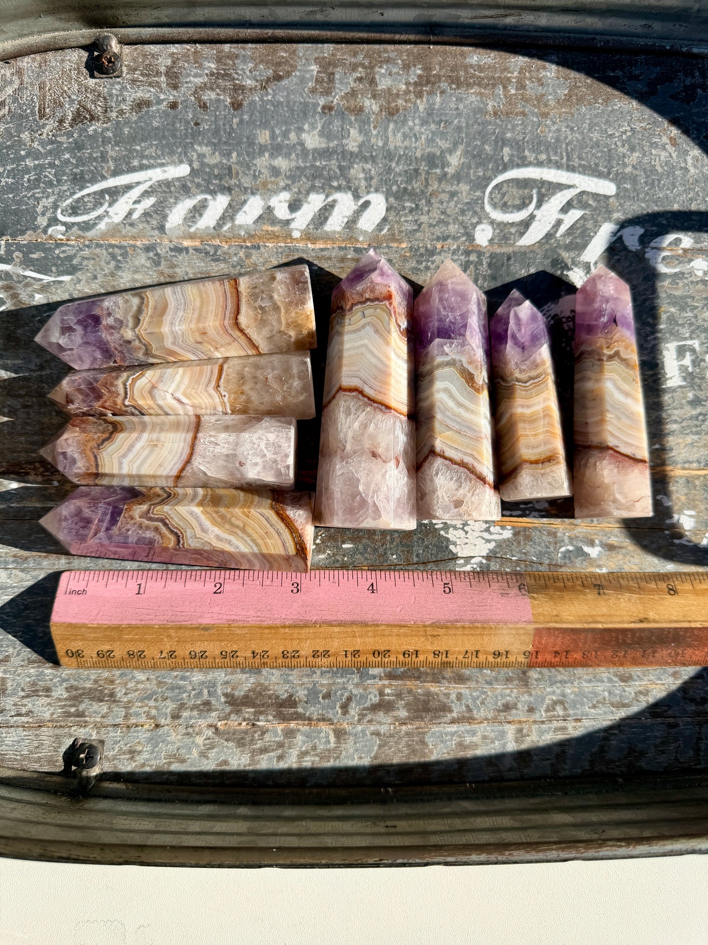 One (1) Gorgeous Amethyst & Crazy Lace Agate Towers | Intuitively Chosen