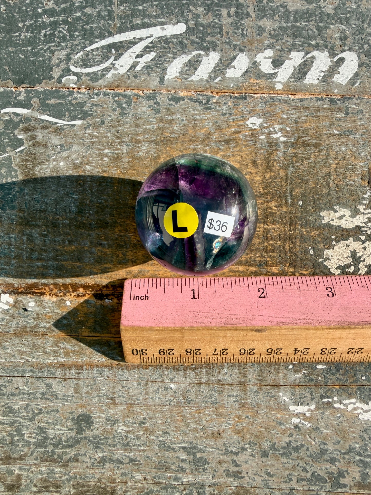 Gorgeous Dark Rainbow Fluorite Sphere | Opt L