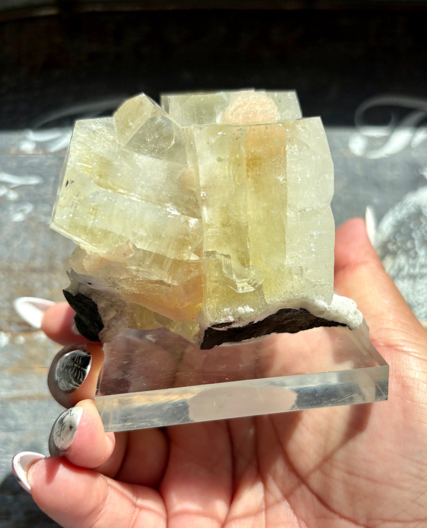 Gorgeous Yellow Apophyllite w. Stilbite Nashik, Maharashtra india *Collector Piece