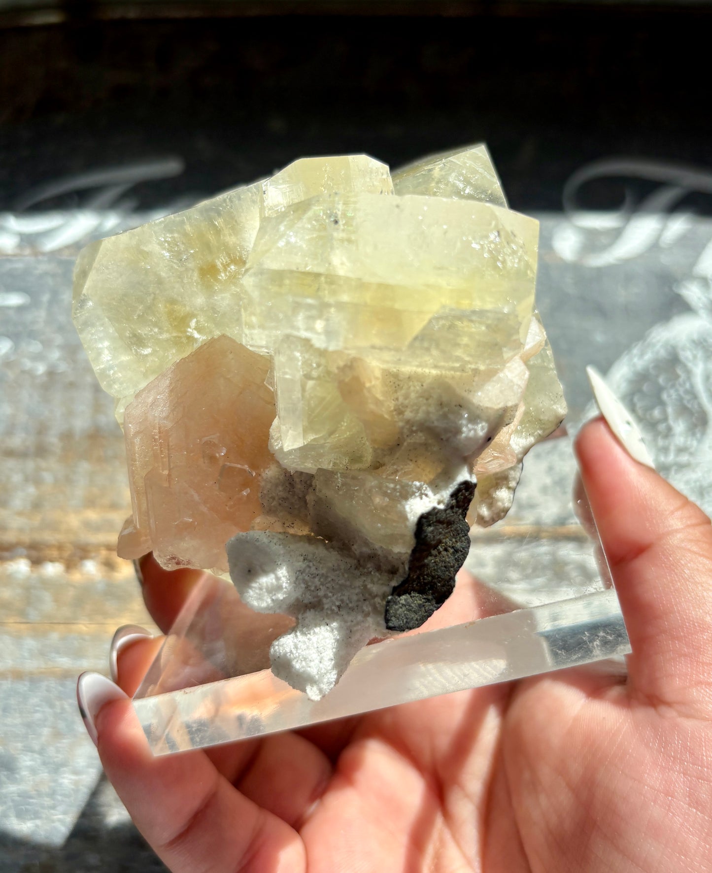 Gorgeous Yellow Apophyllite w. Stilbite Nashik, Maharashtra india *Collector Piece