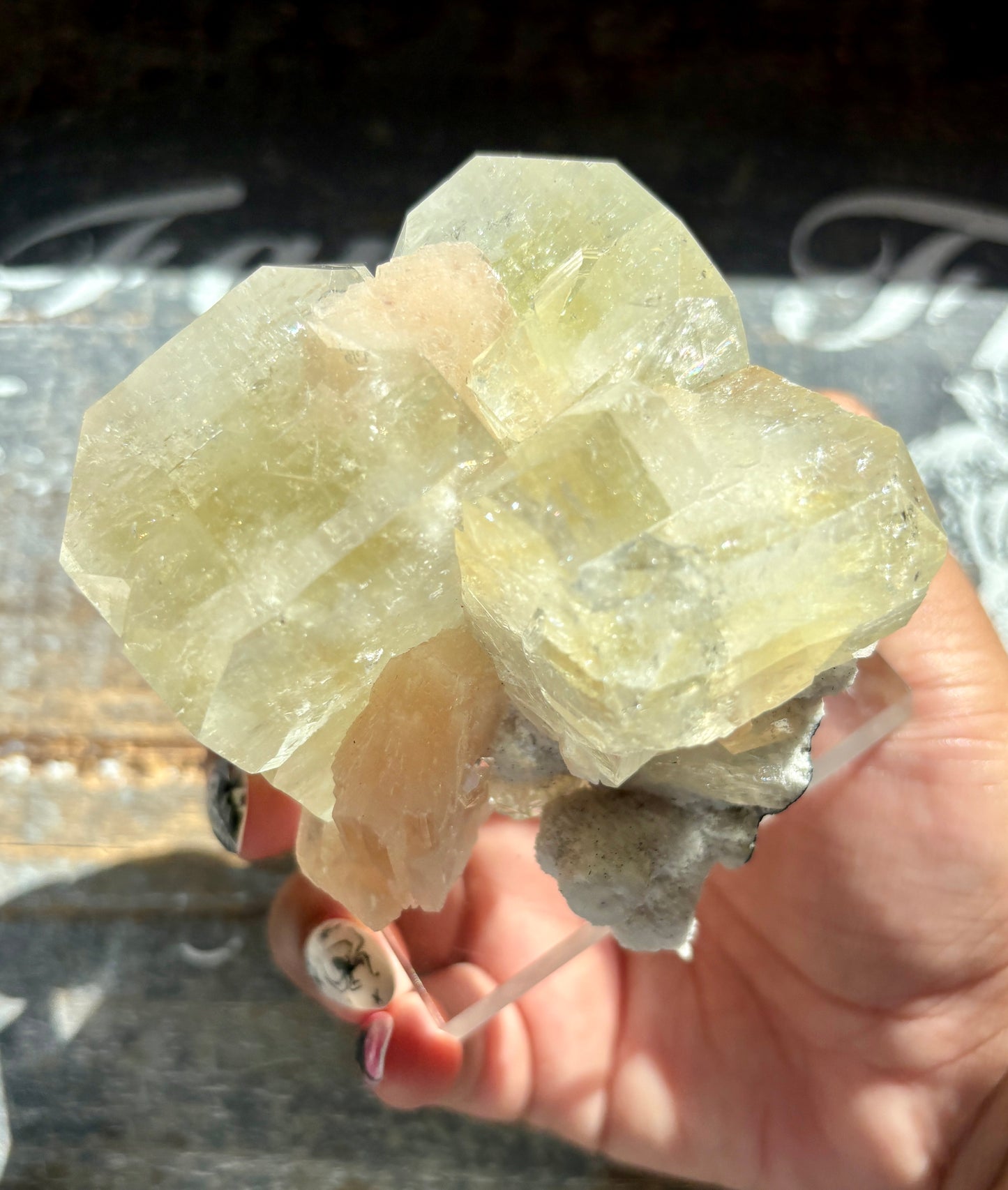 Gorgeous Yellow Apophyllite w. Stilbite Nashik, Maharashtra india *Collector Piece