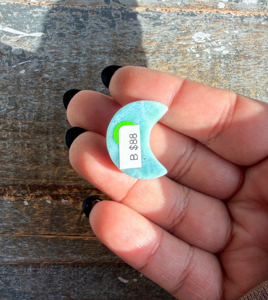 Gorgeous Larimar Mini Moon from the Dominican Republic | Opt B