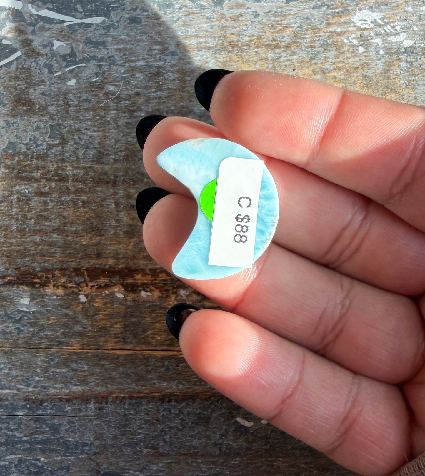 Gorgeous Larimar Mini Moon from the Dominican Republic | Opt C