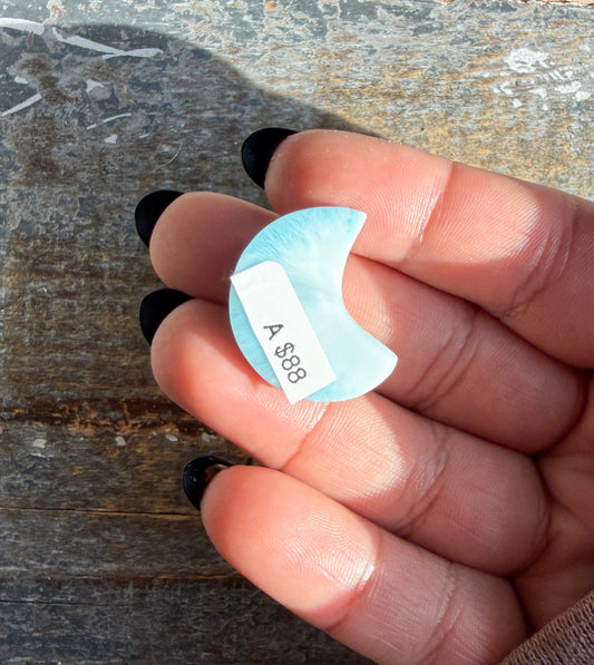 Gorgeous Larimar Mini Moon from the Dominican Republic | Opt A